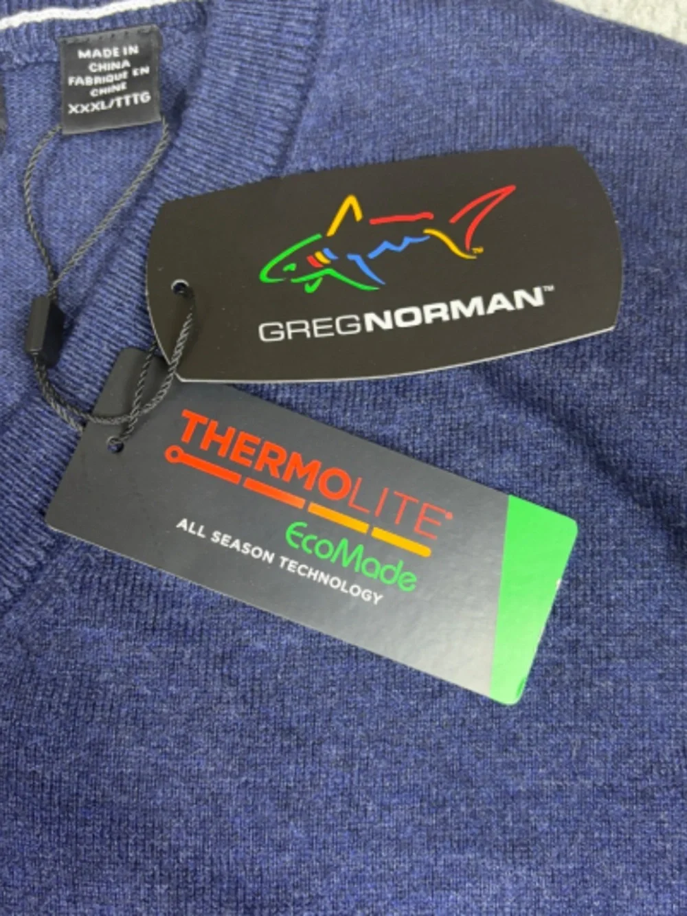Greg Norman Sweater Vest Men's 3XL Blue Short Sleeve V-Neck Golf Stretch NWT